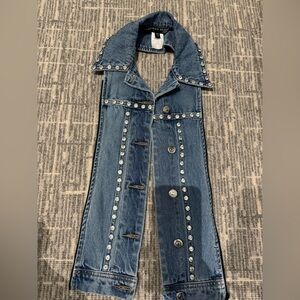Veronica Beard Blue Denim Studded Dickey